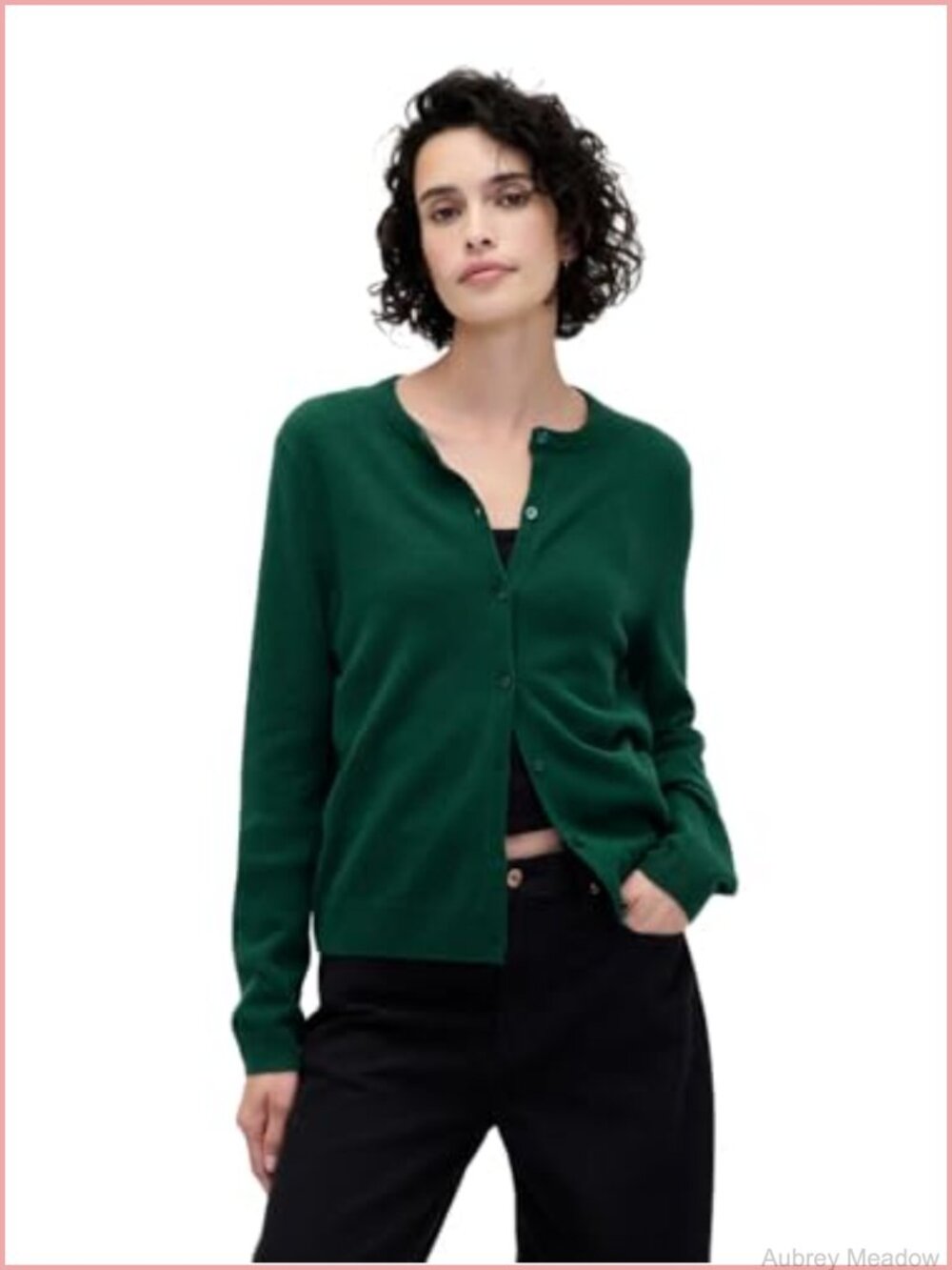Gap Cashsoft Cropped Cardigan Button-Front Long Sleeve Sweater